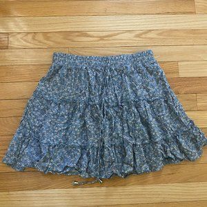 Amazon Fashion blue floral skirt; size medium